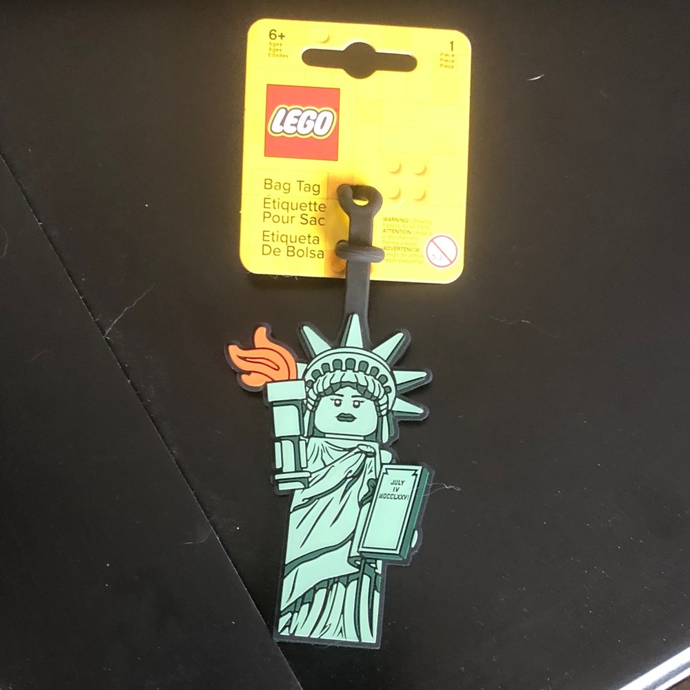 LEGO Statue of Liberty Bag Tag - Green and Orange